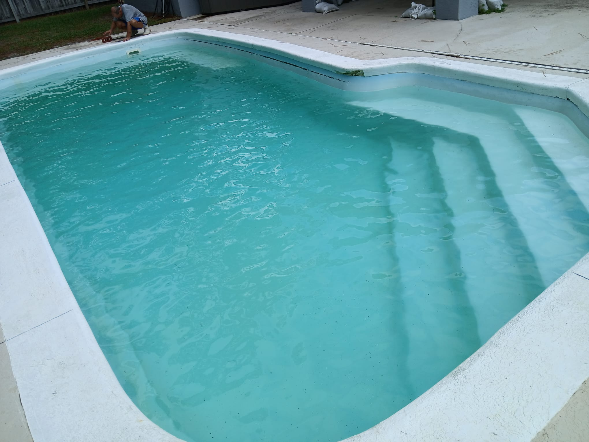 Pool after cleaning - crystal clear water